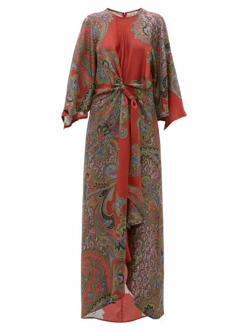 D'Ascoli - Printed Silk Maxi Dress - Womens - Red Multi