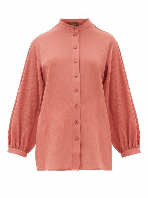 Albus Lumen - Levitas Balloon-sleeve Cotton Shirt - Womens - Pink