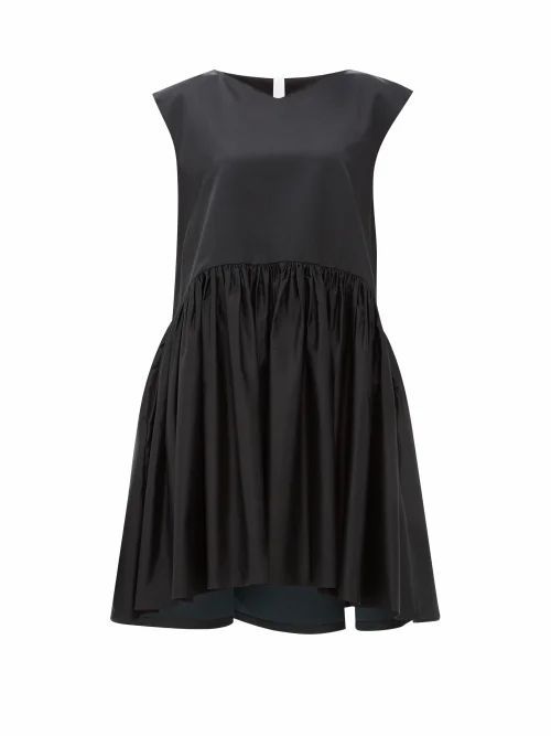 Merlette - Estreta Cotton-blend Satin Dress - Womens - Black