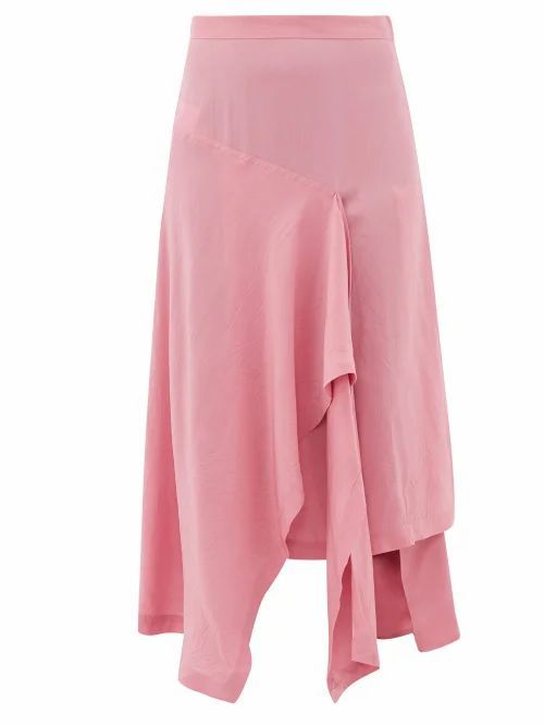 Draped Poplin Skirt - Womens - Pink