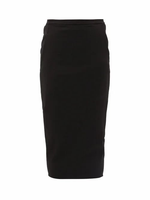 Rick Owens Drkshdw - Soft Pillar Cotton-blend Pencil Skirt - Womens - Black
