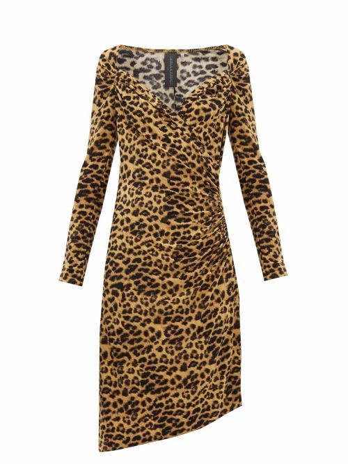 Sweetheart-neck Leopard-print Jersey Dress - Womens - Leopard