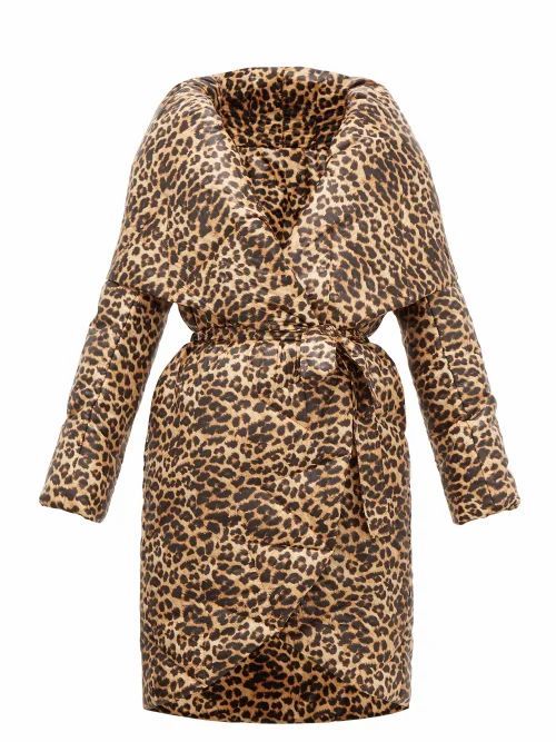 Norma Kamali - Shawl-lapel Leopard-print Technical-shell Coat - Womens - Leopard
