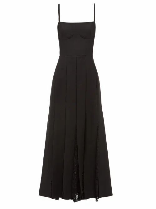 Gabriela Hearst - Godard Knitted-godet Wool-blend Midi Dress - Womens - Black