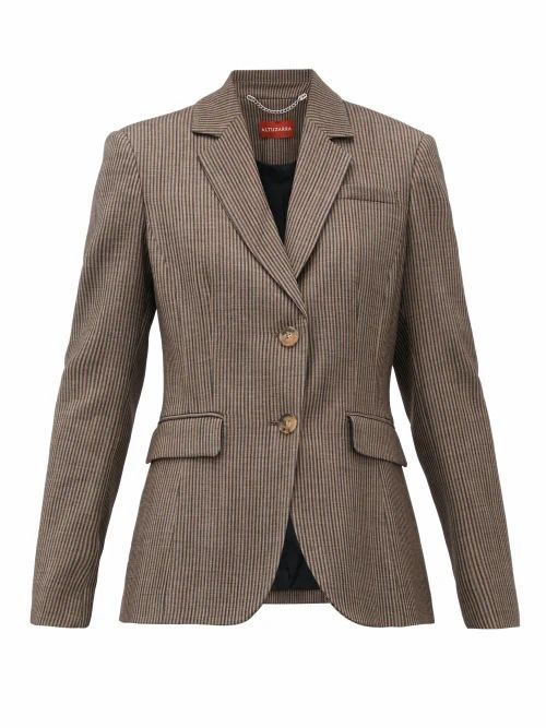 Altuzarra - Fenice Striped Wool-blend Blazer - Womens - Brown