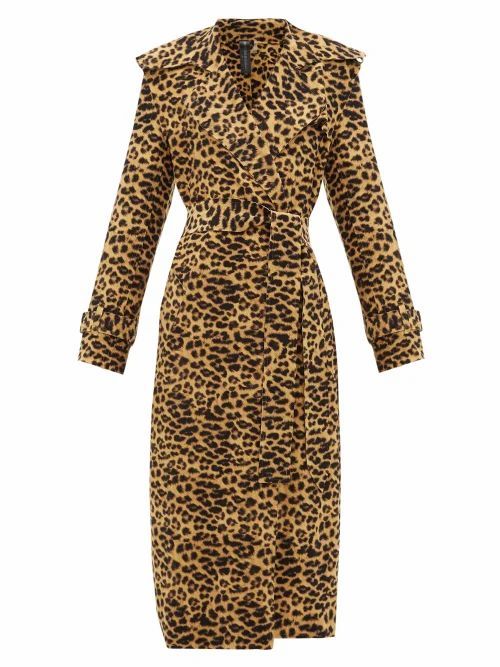 Norma Kamali - Double-breasted Leopard-print Trench Coat - Womens - Leopard