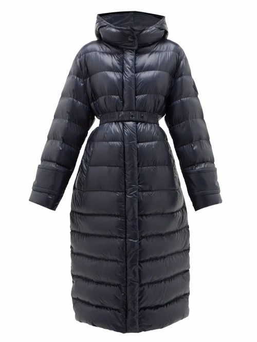 Moncler - Cobalt Hooded Quilted-down Coat - Womens - Navy