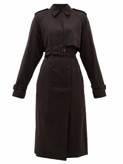 The Row - Triana Belted Brushed-twill Trench Coat - Womens - Black