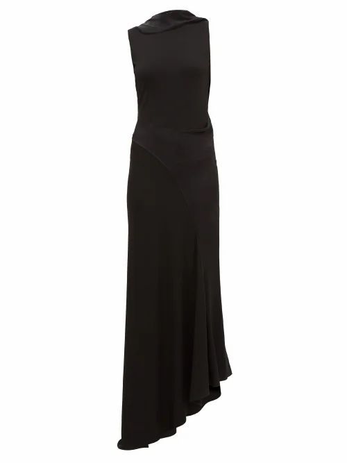 Cutout-back Stretch-crepe Dress - Womens - Black
