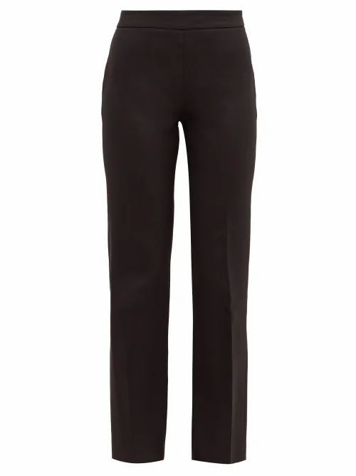 Giambattista Valli - High-rise Cotton-blend Crepe Trousers - Womens - Black
