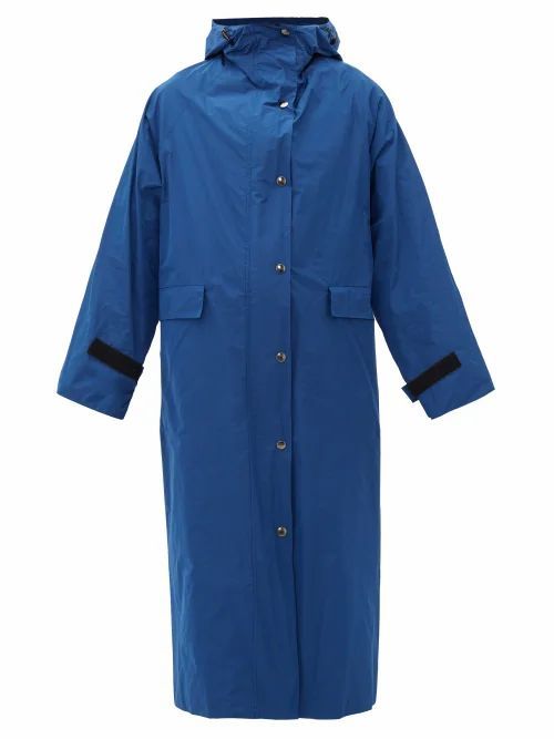 Kassl Editions - Hooded Taffeta Trench Coat - Womens - Blue