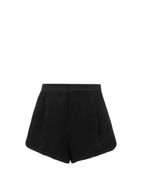 Dundas - Tailored Satin-crepe Shorts - Womens - Black