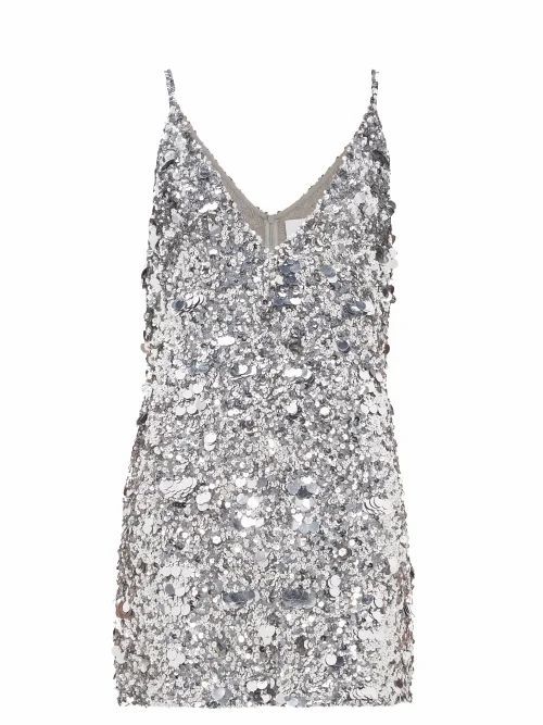 Ashish - Sequinned Mini Dress - Womens - Silver