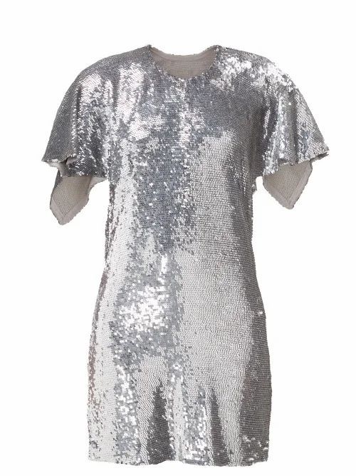 Open-back Sequinned Mini Dress - Womens - Silver