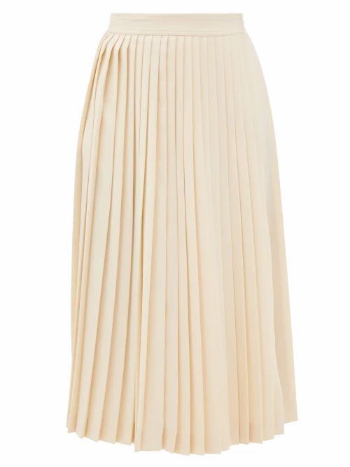 Prada - High-rise Knife-pleated Wrap Skirt - Womens - Ivory