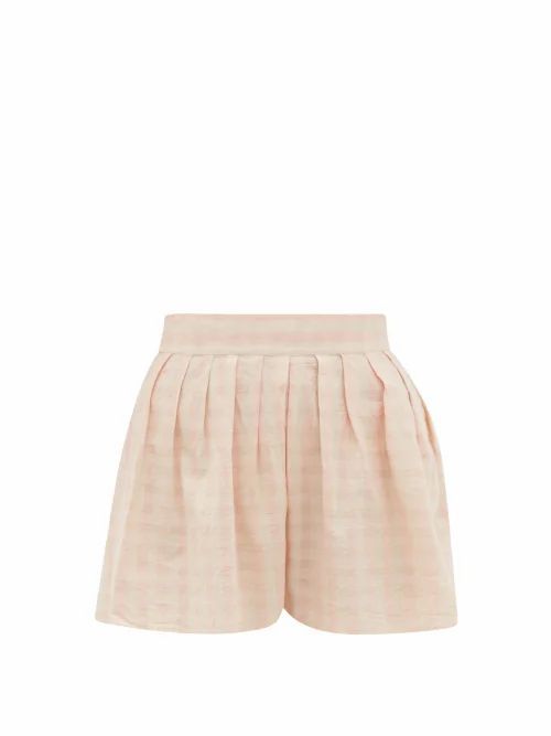 Anaak - Annex Checked Cotton Shorts - Womens - Pink Print