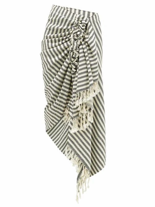 Just Bee Queen - Tulum Striped Organic Cotton Skirt - Womens - Black Stripe