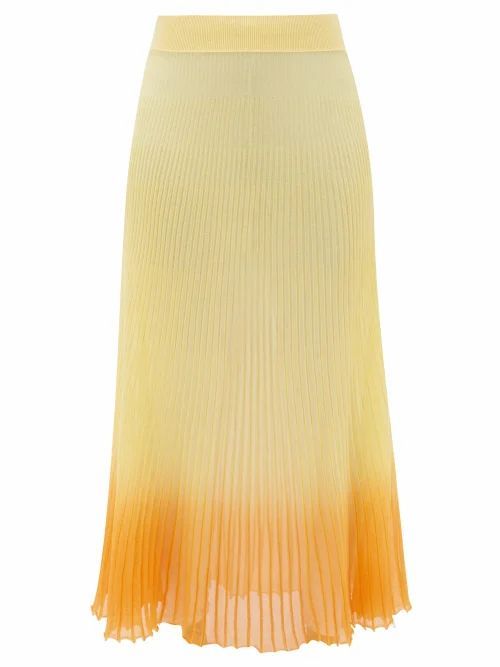 Jacquemus - Helado Gradient Rib-knitted Midi Skirt - Womens - Orange Multi