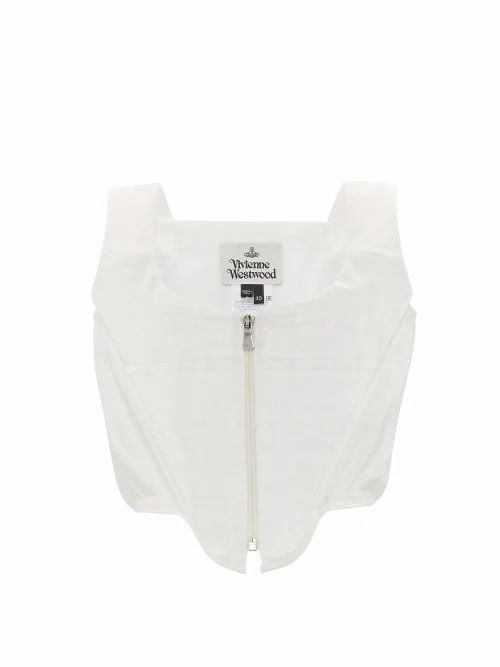 Vivienne Westwood - Zipped Charmeuse Corset Top - Womens - White