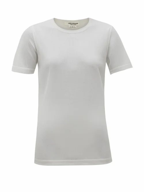 Junya Watanabe - Round-neck Sheer-jersey T-shirt - Womens - White