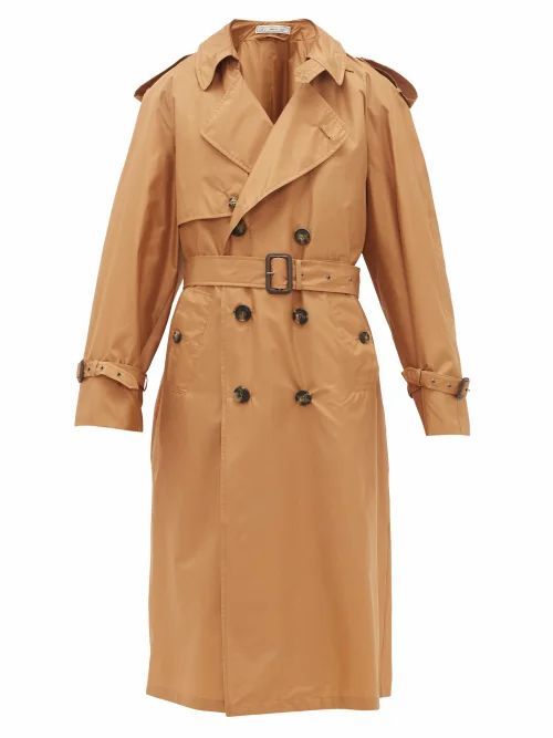 Umit Benan B+ - Double-breasted Silk Trench Coat - Womens - Camel