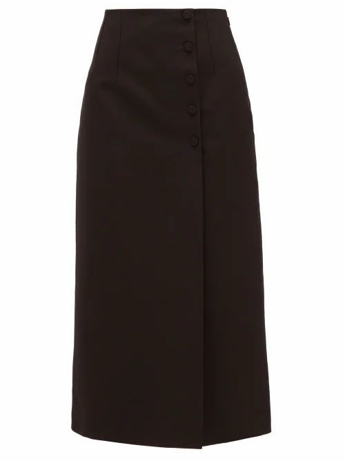 Gucci - Cady Side-button Cotton-blend Canvas Skirt - Womens - Black