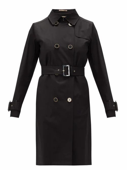 Herno - Double-breasted Cotton-gabardine Trench Coat - Womens - Black