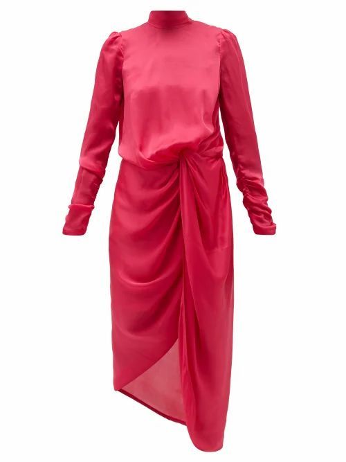 Zimmermann - Drape Knotted Silk-chiffon Dress - Womens - Pink