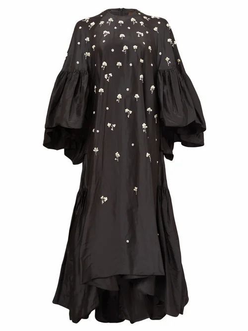 Biyan - Gwyn Floral-sequinned Silk-taffeta Gown - Womens - Black