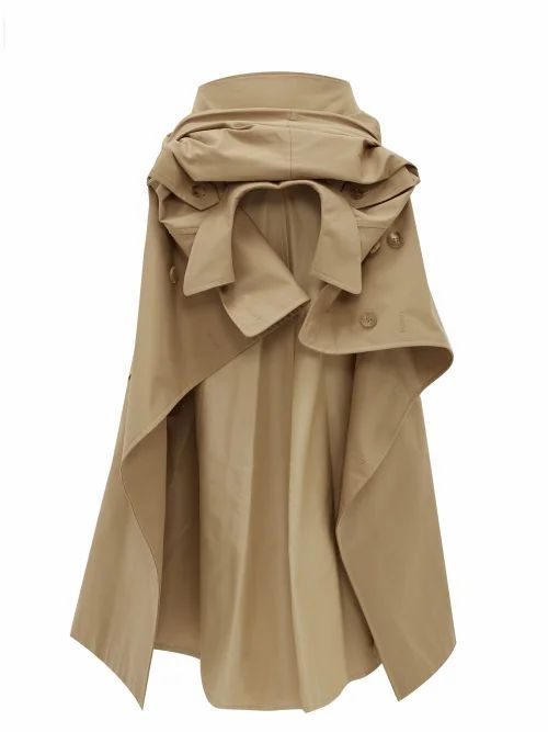 Junya Watanabe - Deconstructed Cotton-blend Gabardine Skirt - Womens - Beige