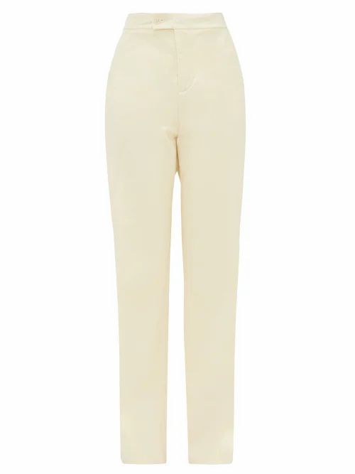 Altuzarra - Higbie High-rise Wool-blend Wide-leg Trousers - Womens - Cream