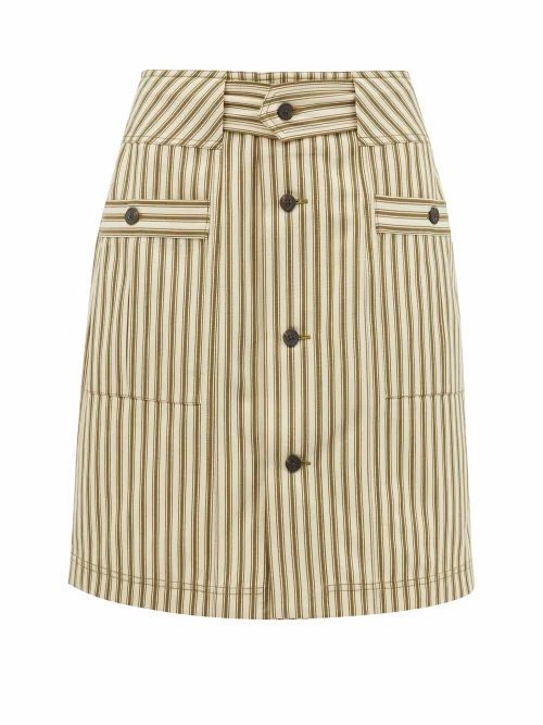 Mara Hoffman - Lici Patch-pocket Striped Midi Skirt - Womens - Green Stripe
