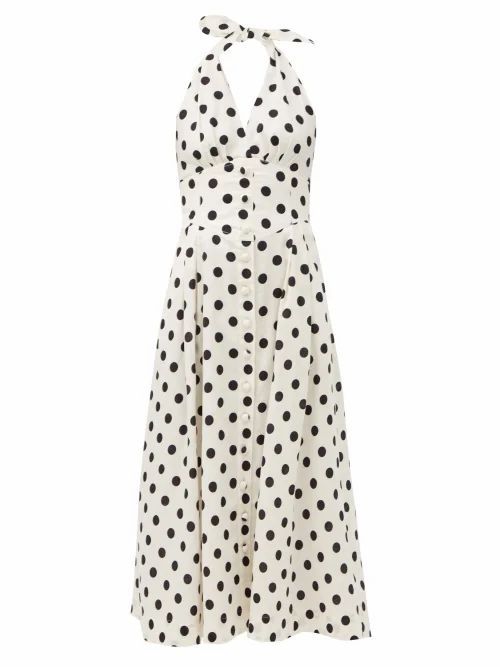 Zimmermann - Bellitude Polka-dot Linen-blend Dress - Womens - White Print