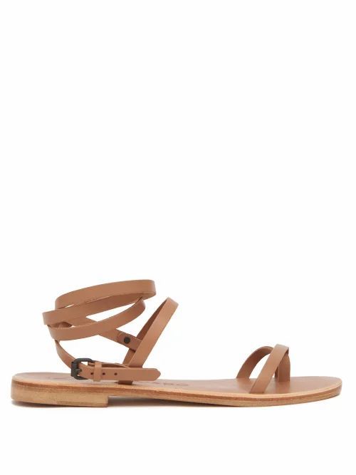 Anna Wraparound Leather Sandals - Womens - Tan