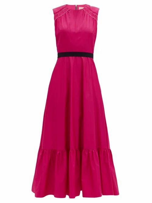 Roksanda - Blaise Waist-sash Cotton-poplin Dress - Womens - Pink