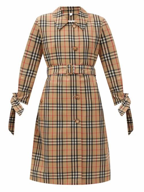 Burberry - Claygate Vintage-check Gabardine Trench Coat - Womens - Beige Multi