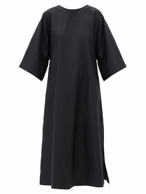 Connolly - A-line Cotton-poplin Midi Dress - Womens - Black