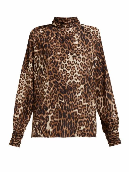 Alana Leopard-print Silk Shirt - Womens - Leopard