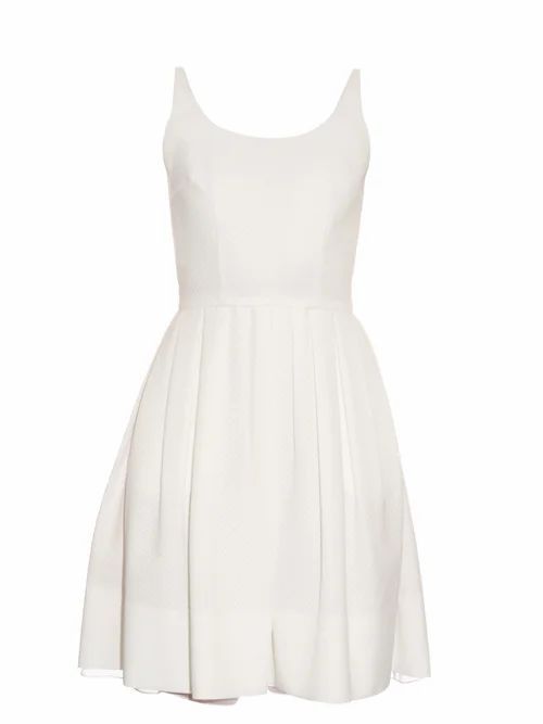 Sophie Theallet - Michelle Diamond-jacquard Pleated Dress - Womens - White