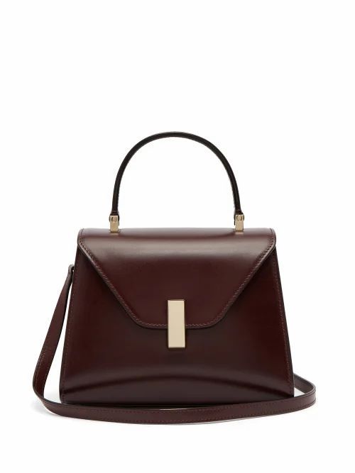 Valextra - Iside Mini Leather Bag - Womens - Burgundy