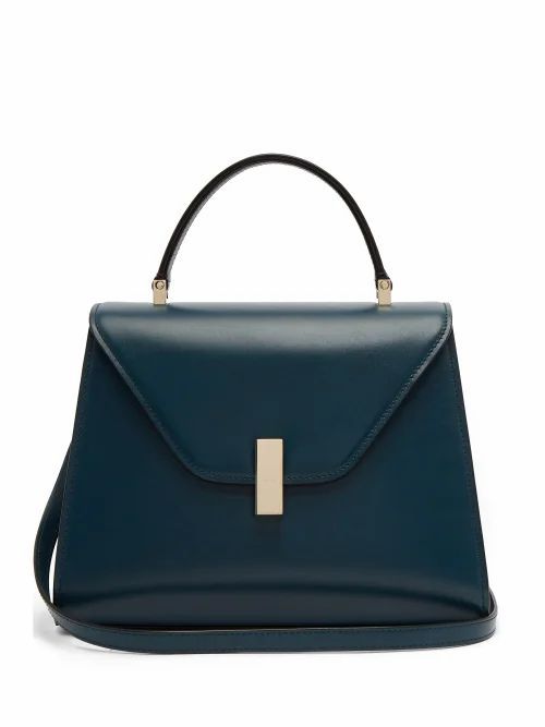Valextra - Iside Medium Leather Bag - Womens - Blue