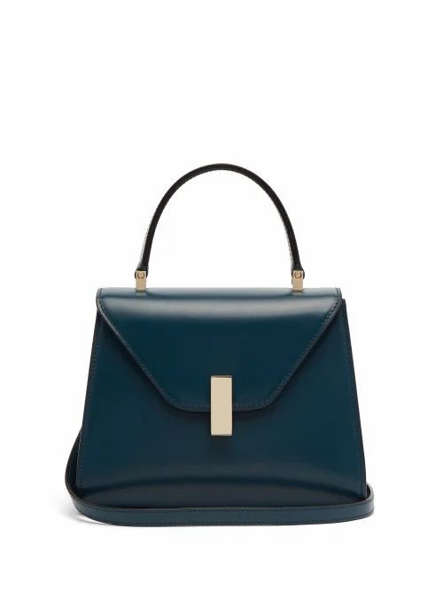 Valextra - Iside Mini Leather Bag - Womens - Blue