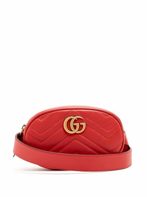 Gucci - GG Marmont Quilted-leather Belt Bag - Womens - Red