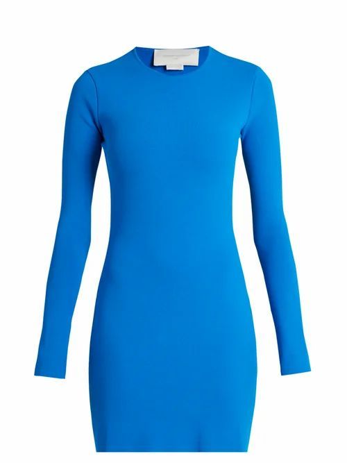 Esteban Cortázar - Cut-out Back Crepe-knit Dress - Womens - Blue