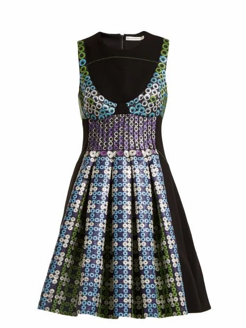 Mary Katrantzou - Narcisse Circle-jacquard Dress - Womens - Blue Multi
