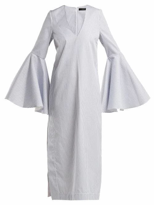 Ellery - Hildeberg V-neck Cotton Dress - Womens - Light Grey