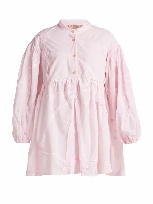 By Walid - Theresa Patchwork Cotton Shirt - Womens - Light Pink