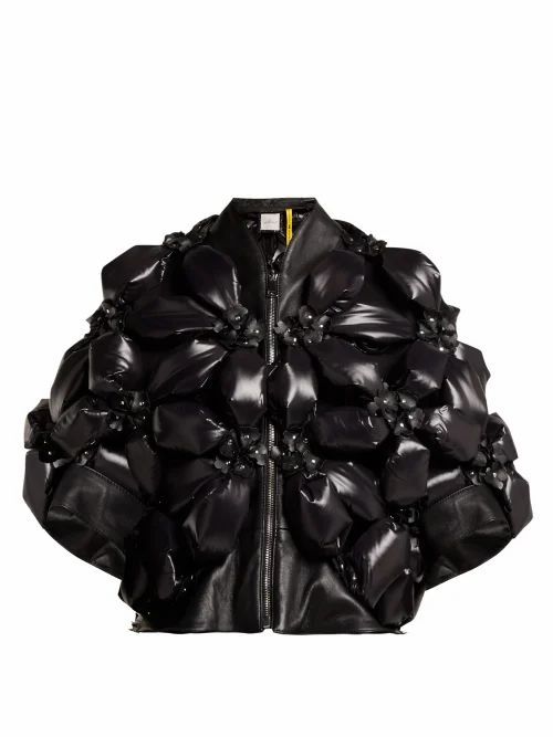 Flower Padded Jacket - Womens - Black