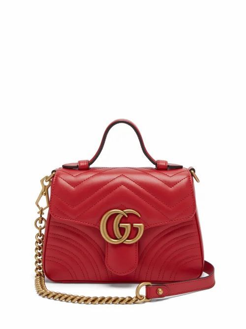 Gucci - GG Marmont Mini Quilted-leather Cross Body Bag - Womens - Red
