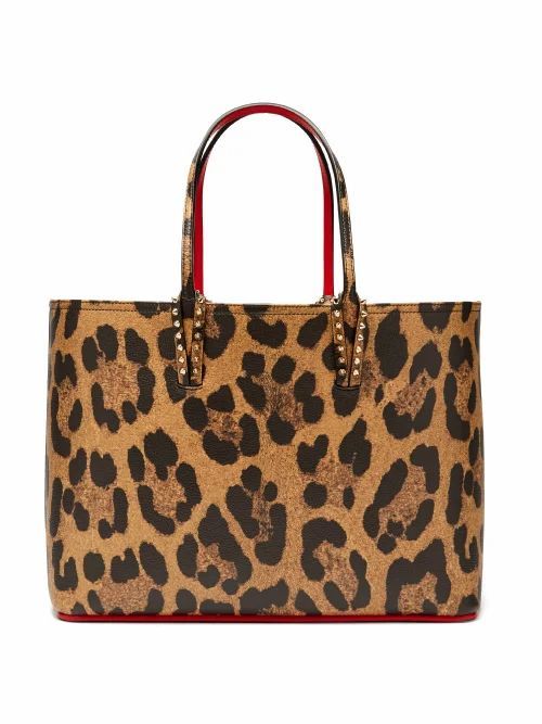 Christian Louboutin - Cabata Leopard-print Grained-leather Tote - Womens - Leopard
